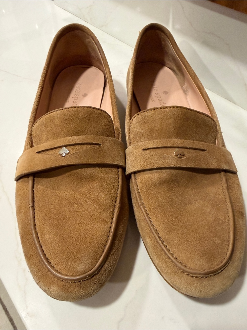kate spade Women’s Suede Loafers in Tan Brown